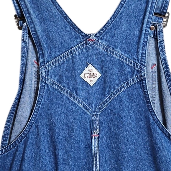 Vtg Big Mac Denim Jean Bib Overalls Sz 36 x 28 Square Bak Mens Cargo - Picture 4 of 8